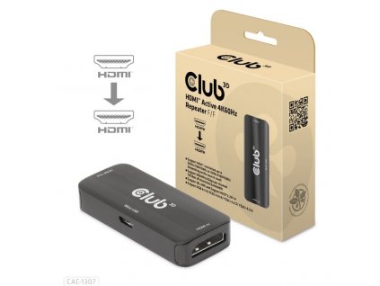 Club3D Adaptér aktivní HDMI 4K60Hz (F/F), černá