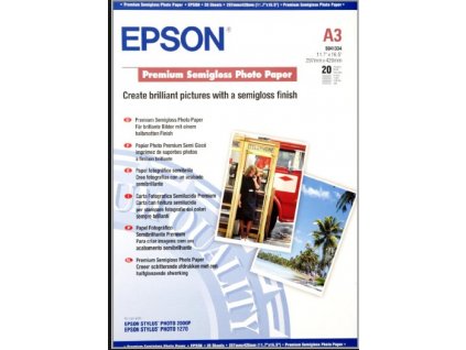 EPSON A3, Premium Semigloss Photo Paper (20 listů)