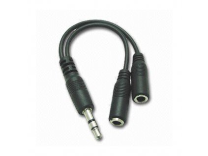 Redukce jack3,5(M) -> 2x jack 3,5(F), 10cm kabel