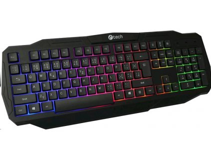 C-TECH herní klávesnice Arcus (GKB-15), casual gaming, CZ/SK, duhové podsvícení, USB