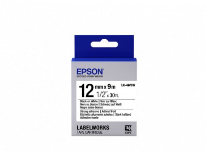 Epson Label Cartridge LK-4WBW, Black/white 12mm