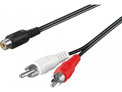 PremiumCord Kabel 1x CINCH female - 2x CINCH male 20cm