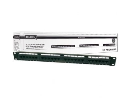 Patch panel UTP cat.6 24p. 1U,Black