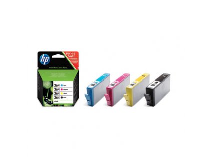 HP 364 CMYK Ink Cartridge Combo 4-Pack, (náhrada za J3M82AE), N9J73AE