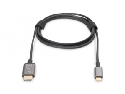 Digitus USB-C - HDMI kabelový adaptér, 1,8 m 4K/30 Hz, černý, kovový kryt