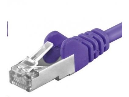 PREMIUMCORD Patch kabel CAT6a S-FTP, RJ45-RJ45, AWG 26/7 5m fialová