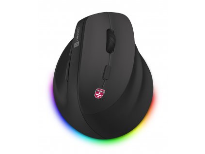 CONNECT IT FOR HEALTH Cloudy bezdrátová vertikální myš, RGB podsvícení, 2xBT,USB ČERNÁ