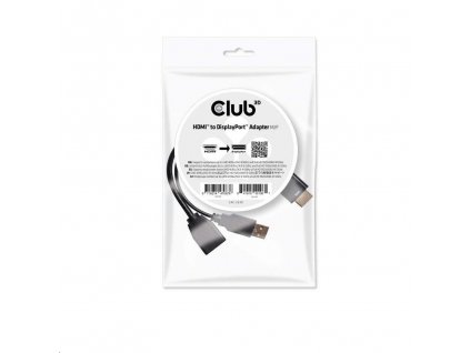 Club3D Adaptér HDMI 1.4 na DisplayPort 1.1 (M/F), USB napájení, 18cm