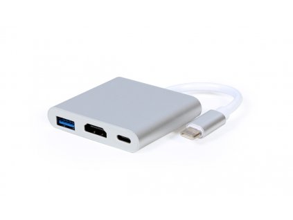 GEMBIRD Multi-adapter USB typu C, stříbrný