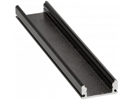 Plochý profil BRG-24 pro LED pásky, černý, 1m + černé stínidlo + rukojeť + koncovky