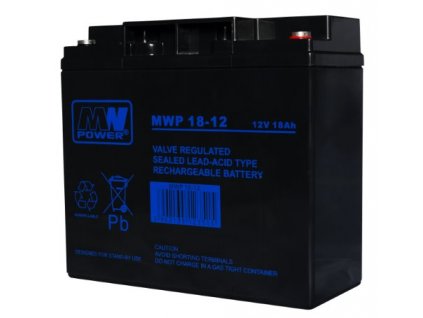 Baterie olověná 12V / 18Ah Long life MW Power MWP 18-12 gelový akumulátor, životnost až 12 let