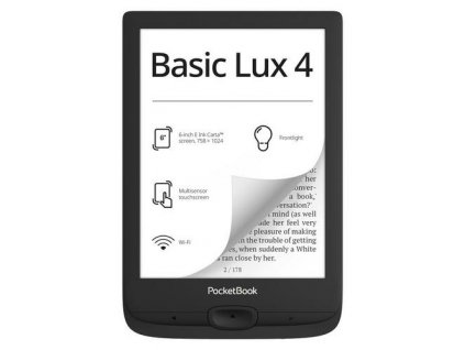 POCKETBOOK 618 Basic Lux 4, 6” E-Ink Black, 8GB, WiFi, černý