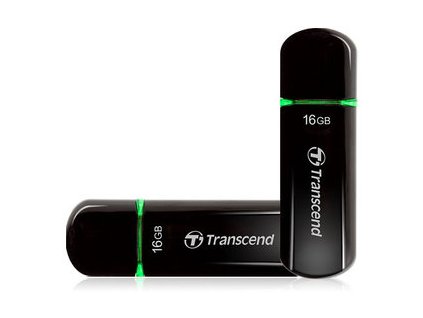 Transcend 16GB JetFlash 600, USB 2.0 flash disk, MLC, černo/zelený, LED indikace, vysokorychlostní, 32MB/s R, 12MB/s W