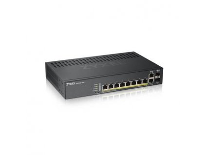 Zyxel GS1920-8HPv2, 10 Port Smart Managed Switch 8x Gigabit Copper and 2x Gigabit dual pers., hybrid mode, standalone or