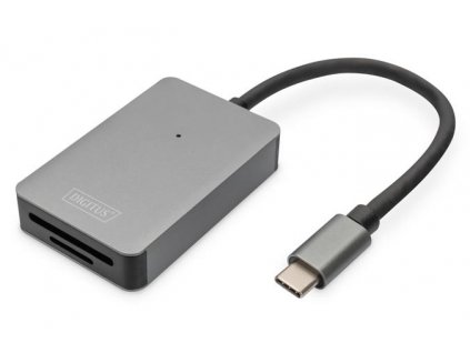 DIGITUS Čtečka karet USB-C, 2 porty UHS-II SD4.0, TF4.0, 300 Mb/s