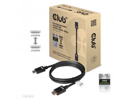 Club3D Adaptér HDMI 2.1 Ultra Rychlý HDMI™ Certifikovaný 4K120Hz, 8K60Hz, 48Gbps (M/M 1.5 m/4.92 ft), 28 AWG