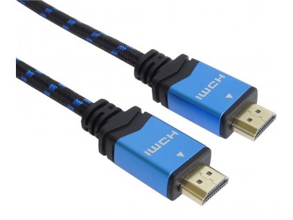 PremiumCord Ultra HDTV 4K@60Hz kabel HDMI 2.0b kovové+zlacené konektory 1m bavlněný plášť