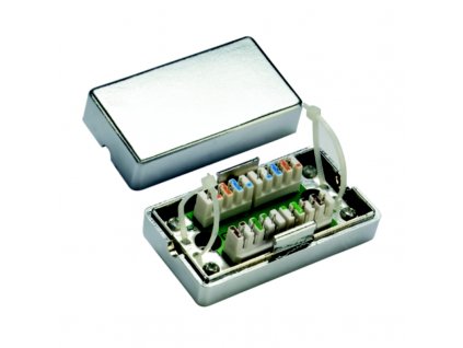 DATACOM Spojovací BOX STP Cat5e (2* zářez. pole) Silver