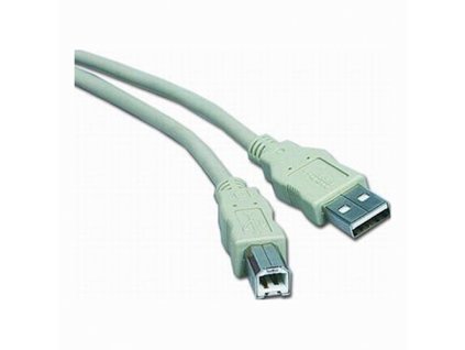 Kabel USB 2.0 A-B 2m, bílý/šedý