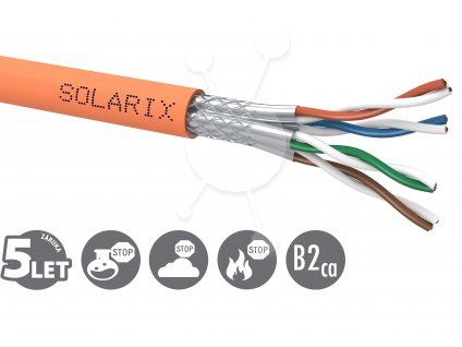 Instalační kabel Solarix CAT7 SSTP LSOHFR B2ca-s1,d1,a1 500m/cívka SXKD-7-SSTP-LSOHFR-B2ca