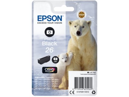 Epson Singlepack Photo Black 26 Claria Premium Ink