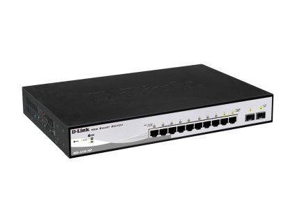 D-Link DGS-1210-10P L2/L3 Smart+ PoE switch, 8x GbE PoE+, 2x SFP, PoE 65W, fanless