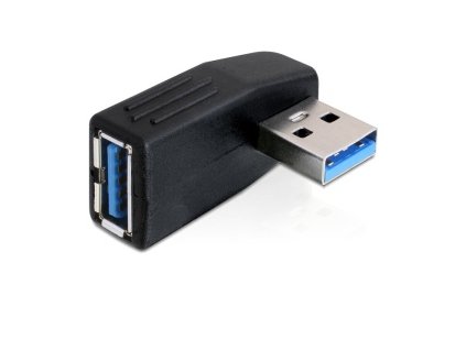 DeLock adaptér USB 3.0 samec - USB 3.0 samice pod úhelem 90° horizontálně
