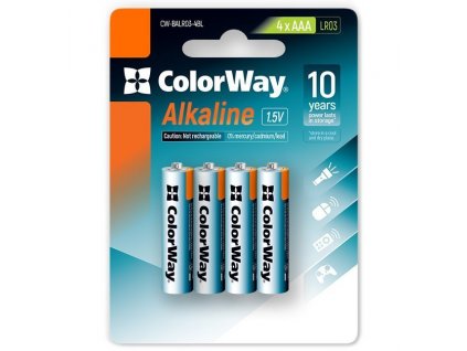 Colorway alkalická baterie AAA/ 1.5V/ 4ks v balení/ Blister
