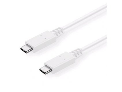 Kabel C-TECH USB 3.2, Type-C (CM/CM), PD 100W, 20Gbps, 1m, bílý