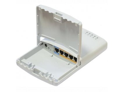 MikroTik RB750P-PB Atheros AR7241 CPU, 32MB RAM, 5xLAN (4x PoE-OUT), Outdoor, nap. adaptér, ROS L4, mont.set