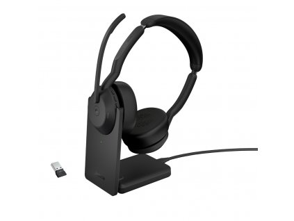 Jabra Evolve2 55/Stereo/ANC/USB/BT-USB/Bezdrát/MS/Stand/Černá