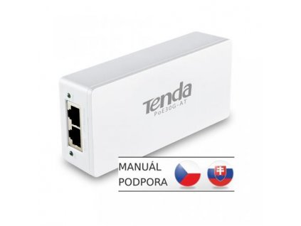 Tenda PoE30G-AT - Gigabit Power Injector, 30W, 48V, 802.3at/802.3af,PD Autodet., 2x GbE LAN