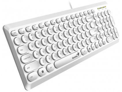 GENIUS Slimstar Q200 Klávesnice, drátová, USB, CZ+SK layout, bílá