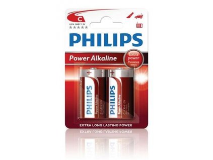 Philips baterie C PowerLife, alkalická - 2ks