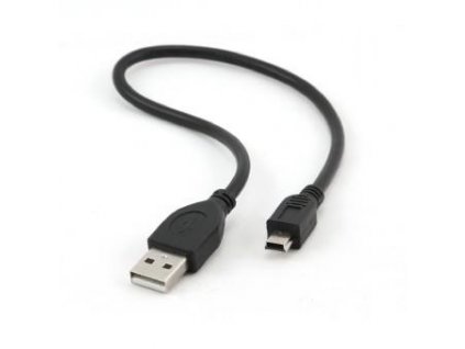 Kabel USB A-MINI 5PM 2.0 30cm HQ, zlac kontakty