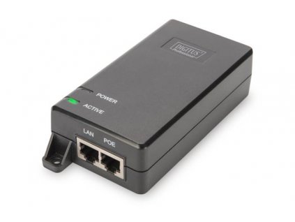 DIGITUS Gigabit Ethernet PoE + Injector, 802.3at Power Pins: 4/5 (+), 7/8 (-), 30W