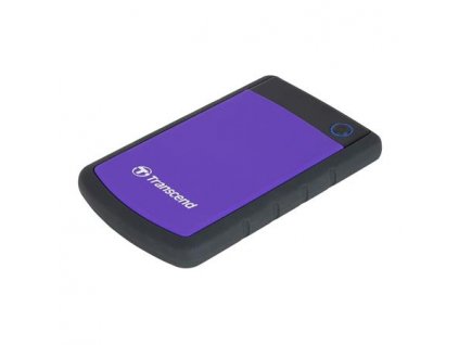 TRANSCEND 2TB StoreJet 25H3P SLIM, 2.5”, USB 3.0 (3.1 Gen 1) Externí Anti-Shock disk, tenký profil, černo/fialový