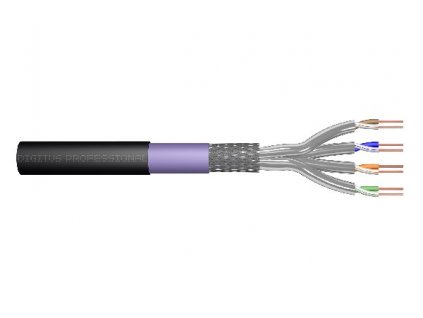 DIGITUS Kabel pro venkovní instalaci CAT 7 S-FTP, 1200 MHz PE, vnitřní Eca (LSZH-1), AWG 23/1, kroužek 100 m, simplex, barva čer