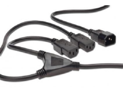 Digitus Napájecí kabel Rozbočovací, C14 - C13 2x, M / F, 1,7m, H05VV-F3G 1.0qmm / 0.75qmm, bl