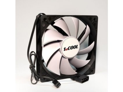 1stCOOL ventilátor SILENT, 12 cm Black/White 3pin/Molex