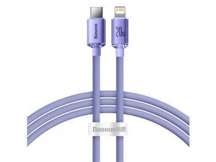 Baseus CAJY000205 Crystal Shine Series Datový Kabel USB-C - Lightning 20W 1,2m Purple