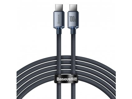 Baseus CAJY000701 Crystal Shine Series Datový Kabel USB-C - USB-C 100W 2m Black