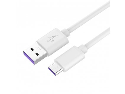 Kabel PremiumCord USB 3.1 C/M - USB 2.0 A/M super rychlé nabíjení 5A, 1m, bílý