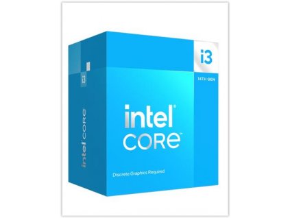 INTEL cpu CORE i3-14100F socket1700 Raptor Lake Refresh BOX 58W/110W 14.generace (od 3.5GHz do 4.7GHz, 4x jádro, 8x vlákno, 12MB cache, pro DDR4 do 3200, pro DDR5 do 4800), virtualizace