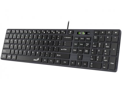 GENIUS klávesnice Slimstar 126, drátová, SmartGenius aplikace, CZ+SK layout, USB, černá