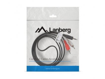 LANBERG Minijack 3,5mm (M) 3 PIN na 2x RCA (CINCH) (M) kabel 1,5m