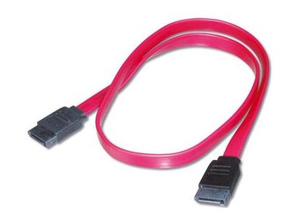 PremiumCord 0,5m datový kabel SATA 1.5/3.0 GBit/s červený