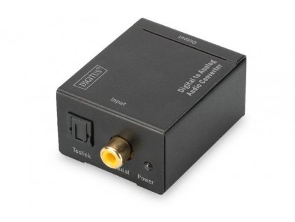 Převodník Digitus DS-40133 Coaxial / Toslink na BNC (Cinch), s kovovým pouzdrem, napájení 5V / 1A