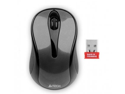 A4tech G3-280N, V-Track, bezdrátová optická myš, 2.4GHz, 10m dosah, šedo-černá