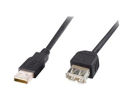 PremiumCord USB 2.0 kabel prodlužovací, A-A, 5m, č